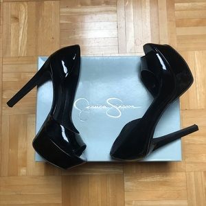 Jessica Simpson JS-BEDE patent leather heels.
